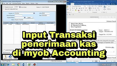 CARA INPUT TRANSAKSI PENERIMAAN KAS DI MYOB ACCOUNTING