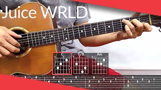 Video thumbnail of "Up Up And Away (Juice WRLD) Guitar Tutorial | Tab, Chords"