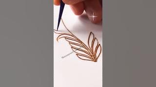 Arabic bold mehndi design| learn bold henna leaf |how to make henna leaves |#leaf #arabicmehndi