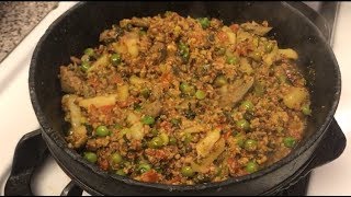 طريقة الدقة اليمنية باالخضار (دقة الشيباني) // How to Make Yemeni Ground Beef (Daggah) mix