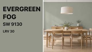 Evergreen Fog SW 9130 in 3 Rooms: Undertone, LRV & Trim Pairing screenshot 4