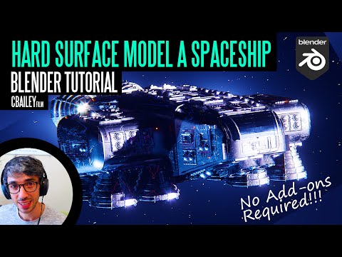 Hard Surface Model A Spaceship No Add-Ons Required! Blender Tutorial