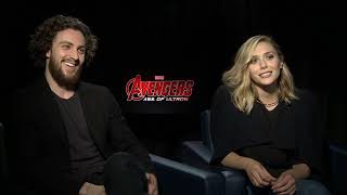 Elizabeth Olsen, Aaron Taylor-Johson & James Spader Marvel's Avengers Age of Ultron Movie Interview