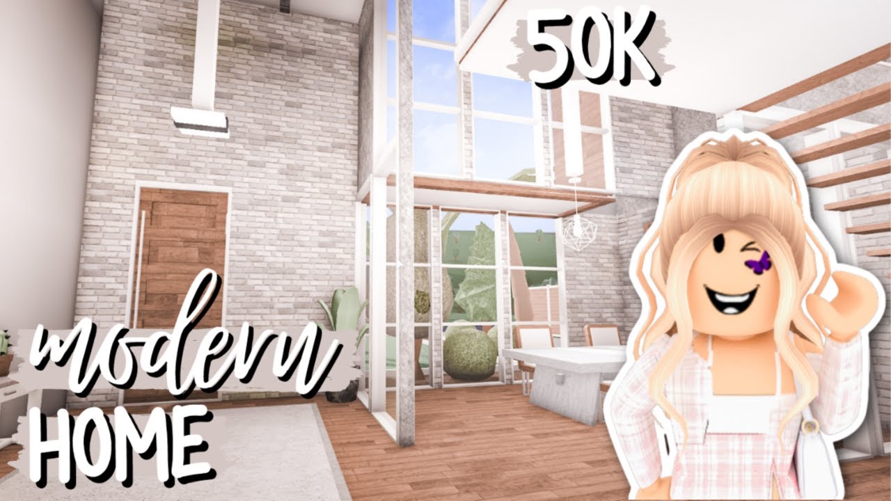 50K MODERN HOUSE (NO ADVANCED PLACING) | BLOXBURG HOUSE SPEEDBUILD ...