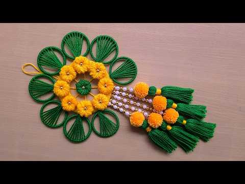 DIY Woolen Wall Hanging Idea for Home Decor using old bangles