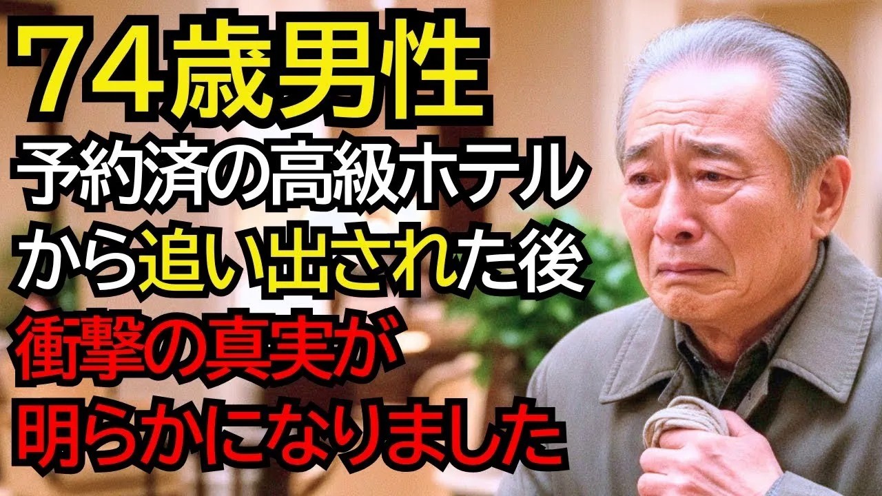 74歳の私は、亡き妻の七回忌に、妻と何度も泊まった銀座の高級ホテルを訪れた。古びたコートに手作りの手提げ袋。すると、フロント係が冷たい目で私を見下ろして言った。「本日のご予約は確認できません。お間違いでは？」しかし、その胸元には妻が50年かけて綴った旅行ノートがあった。「今日は妻の七回忌でして」。そう伝えても、彼は私の古い写真すら見ようとしなかった。ロビーの視線が突き刺さる中、私は手提げ袋を...