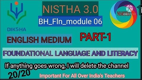 Nishtha 3.0 Module 06 answerkey English medium part 1.foundational language and literacy