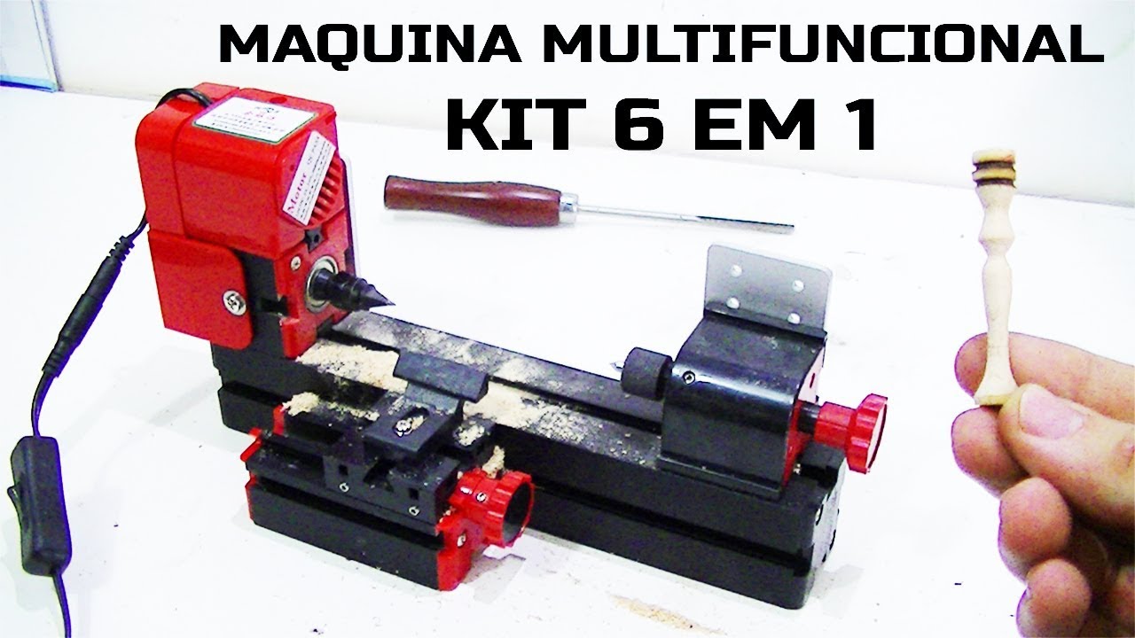 Kit Maquina multifuncional 6 em 1 (TORNO DE METAL,SERRA TICO TICO,FRESADORA,TORN…