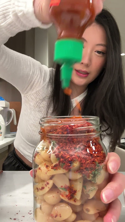 making the viral pickled garlic snack