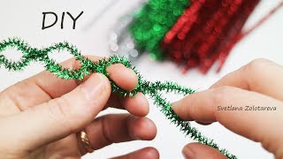 5 Crafts From Chenille Wire For New Year 🎄❄ DIY