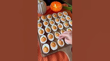 Deviled Eggs - Pumpkin Style!🎃 #short #shorts #macy.blackwell