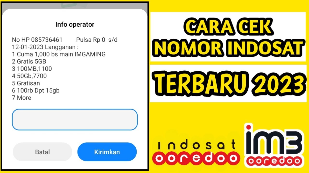 CARA CEK NOMOR INDOSAT 2023 YouTube