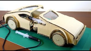 [LXG243] Make a Cardboard Car that Move like a Worm | Hydraulic Powered Car