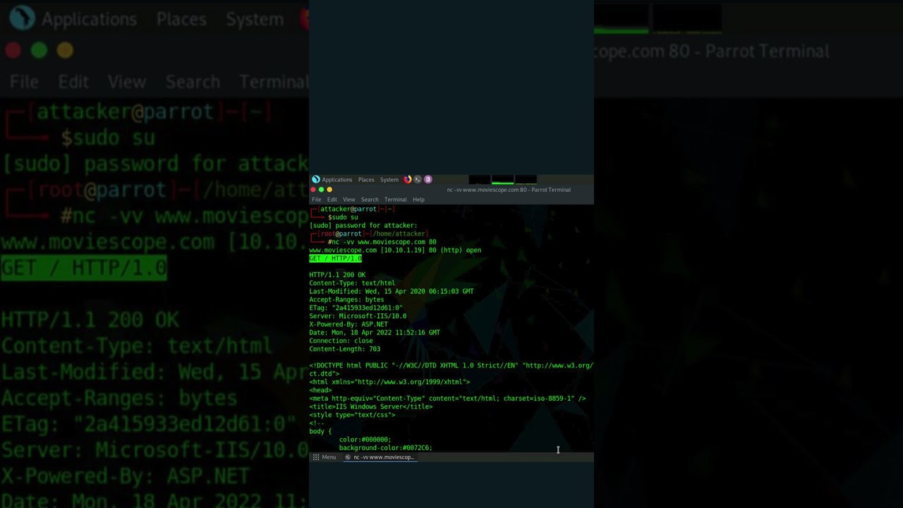 Silent but Powerful: Web Server Footprinting via Netcat & Telnet