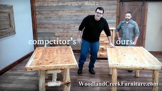 Woodland Creek Rustic Furniture vs the Competition