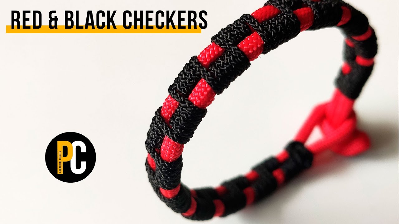 How to make Red & Black Checkers  Paracord Bracelet tutorial 