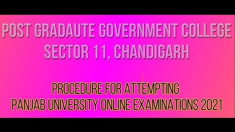 How to attempt Panjab University Online Examination for Odd Semester February 2021?