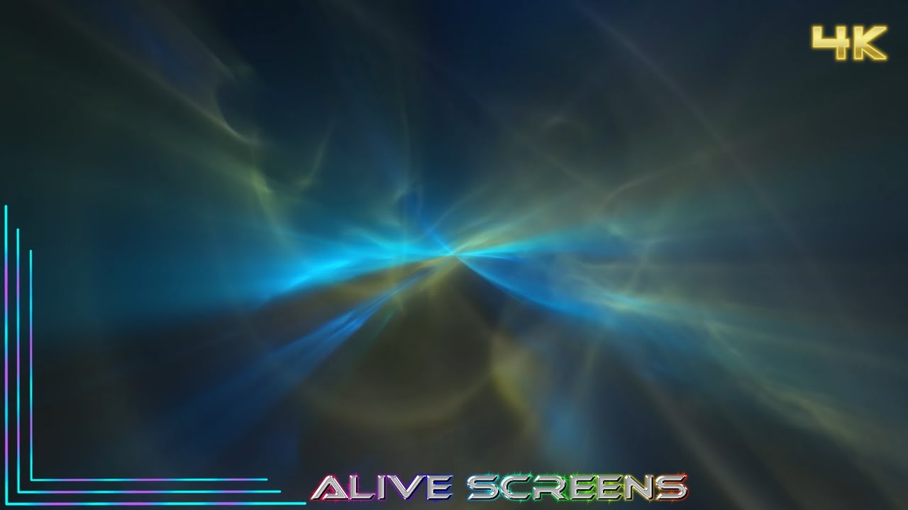 4K Blue Yellow Nebula Mist Ambient TV Background