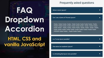 FAQ Dropdown Accordion Tutorial | HTML, CSS and JavaScript