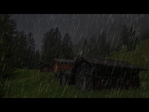 Stop thinking and go to sleep with sound of rain in misty forest without thunder - Rain sleep