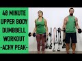 48 minute upper body dumbbell workout  dumbbell home workout by achv peak