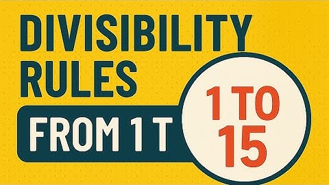 Divisibility Rules from 1 to 15 | Easy Maths Tricks | Maths Simplified