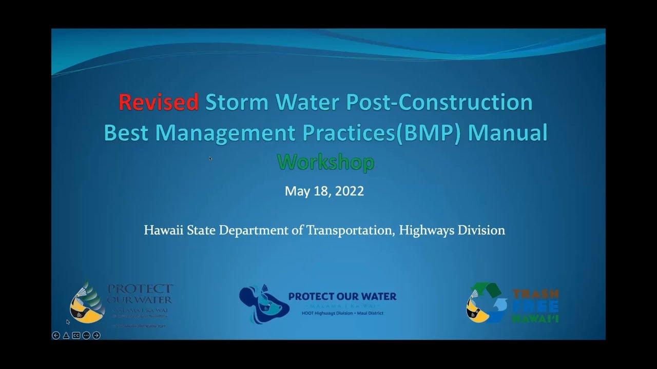 Revised Storm Water PostConstruction BMP Manual YouTube