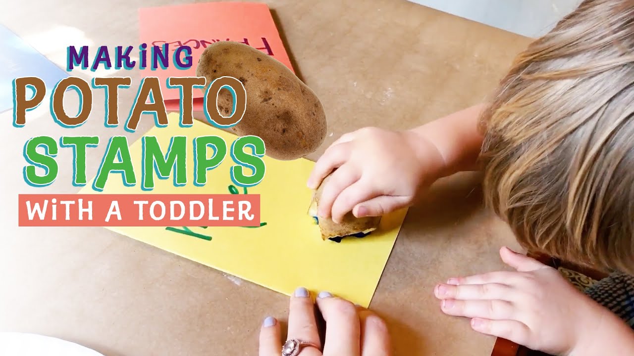 Painting with Potato Stamps, Easy Art for Little Hands