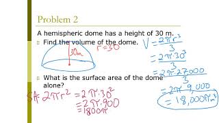 12.6 Volume of Spheres - Honors Geometry