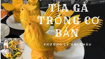 cắt tỉa Gà trống bằng bi đỏ _ TRUNG TÂM ĐÀO TẠO CẮT TỈA  ĐIÊU KHẮC CỦ QUẢ