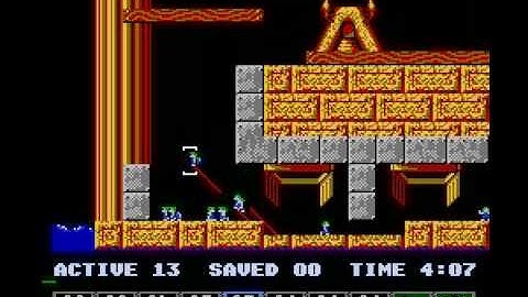 Lemmings (NES) taxing level 4 solution