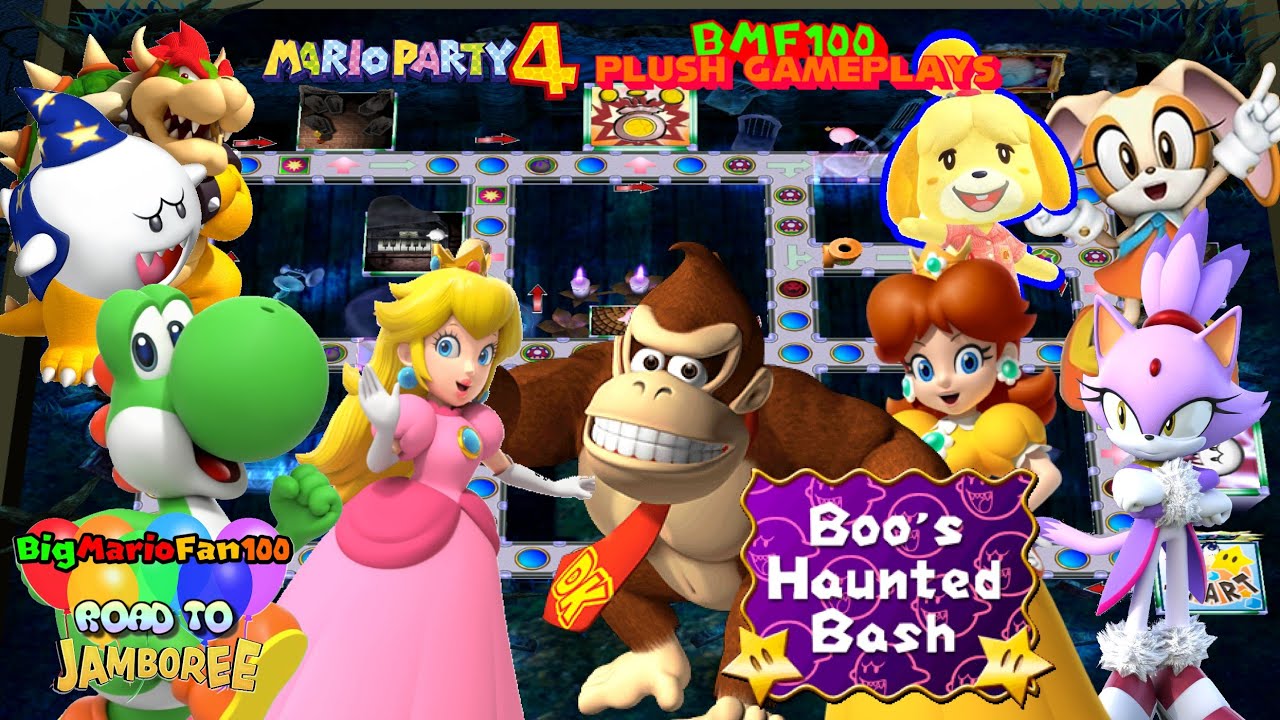 BMF100 Plush Gameplays: Mario Party 4 Boo's Haunted Bash Party Gameplay! (Road to Jamboree)