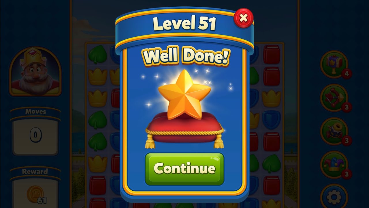 Royal Match - King Robert - Level 51 to 60