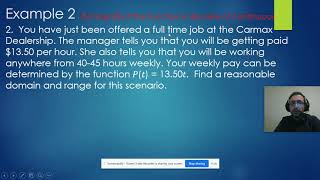 Domain and range word problems