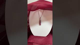 Oval Ruby And Diamond Sterling Silver Necklace Pendant
