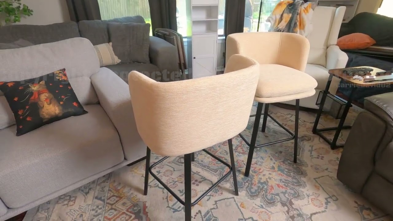 Barrel Counter Stools with Backrest