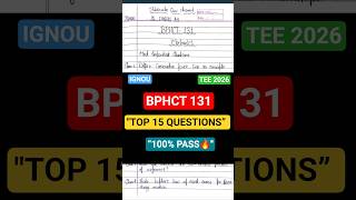 IGNOU BPHCT 131 Most Important Questions 2026 | #ignoubphct131 #shorts #ignouexam #viral