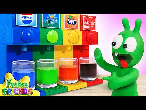 Pea Pea Plays with Lego Soda Vending Machine - Pea Pea Has Trouble