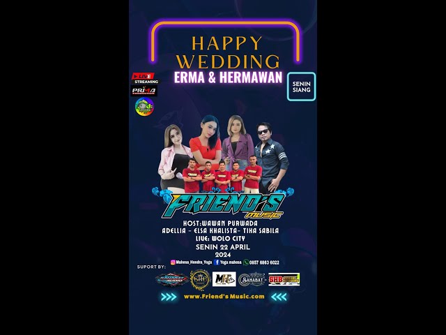 🔴LIVE STREAMING 'FRIEND'S MUSIC' / WEDDING 'ERMA u0026 HERMAWAN' / WOLO, 22 APRIL 2024 // SAHABAT AUDIO class=