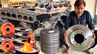 How to Make Car Disc Brake Plate Block from truck engine| Manufacturing Of A Car Disc Brake Plate|