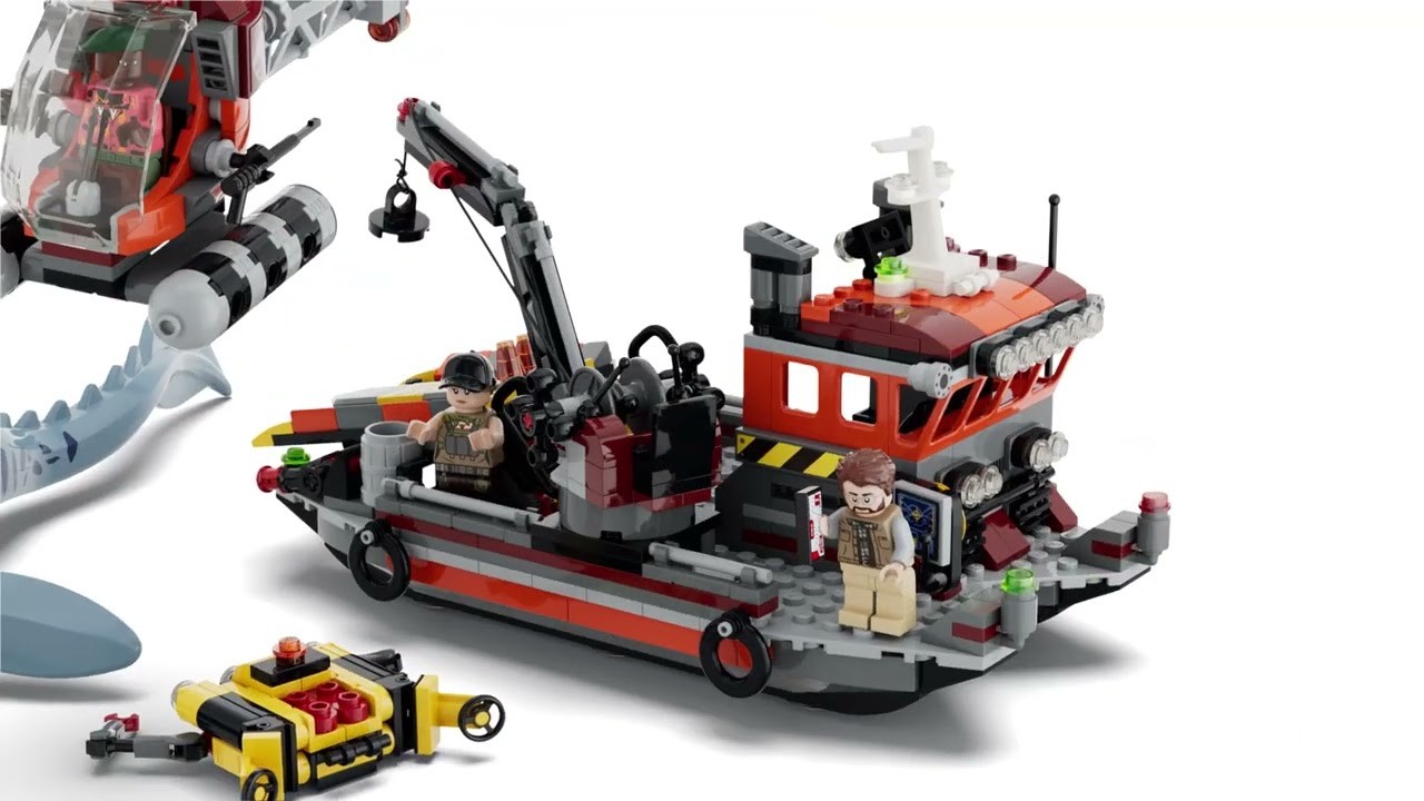 やまセット LEGO Jurassic World Mosasaurus Dinosaur Boat Attack Construction