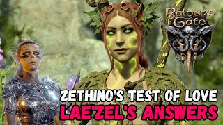 LAE'ZEL'S Correct ANSWERS for Zethino's Test Of Love in Baldur's Gate 3! 🤔❓Patch 8 Gameplay screenshot 5