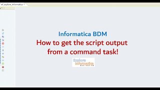 How to get the shell script output from a command task!  :: Informatica BDM
