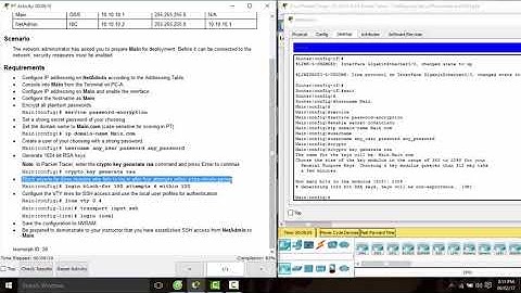 [CCNAv6 S1]11.2.4.5 Packet Tracer - Configuring Secure Passwords and SSH