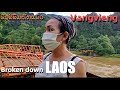 Vang vieng Flooding damaged Orange Bridge  in Jun,2021 ນໍ້າຖ້ວມເມືອງວັງວຽງ, ຂົວສີສົ້ມຫັກພັງທະລາຍແລ້ວ