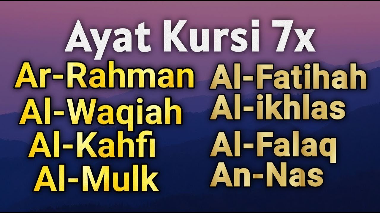 RUQIAH Ayat Kursi 7x,Surah Yasin,ArRahman,Waqiah,AlMulk,AlKahfi,Ikhlas,Falaq,AnNas | Muhammad Hijazi