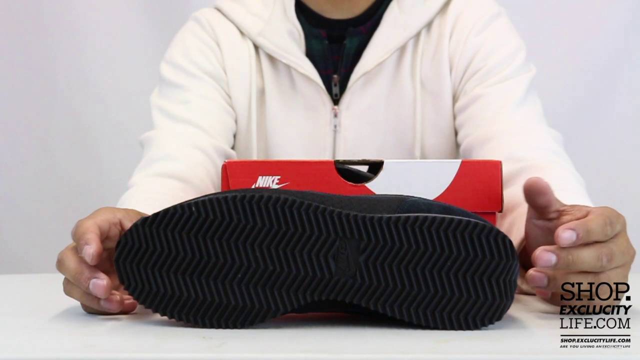 Women's Nike Cortez TXT Black Black Unboxing Video at Exclucity - YouTube