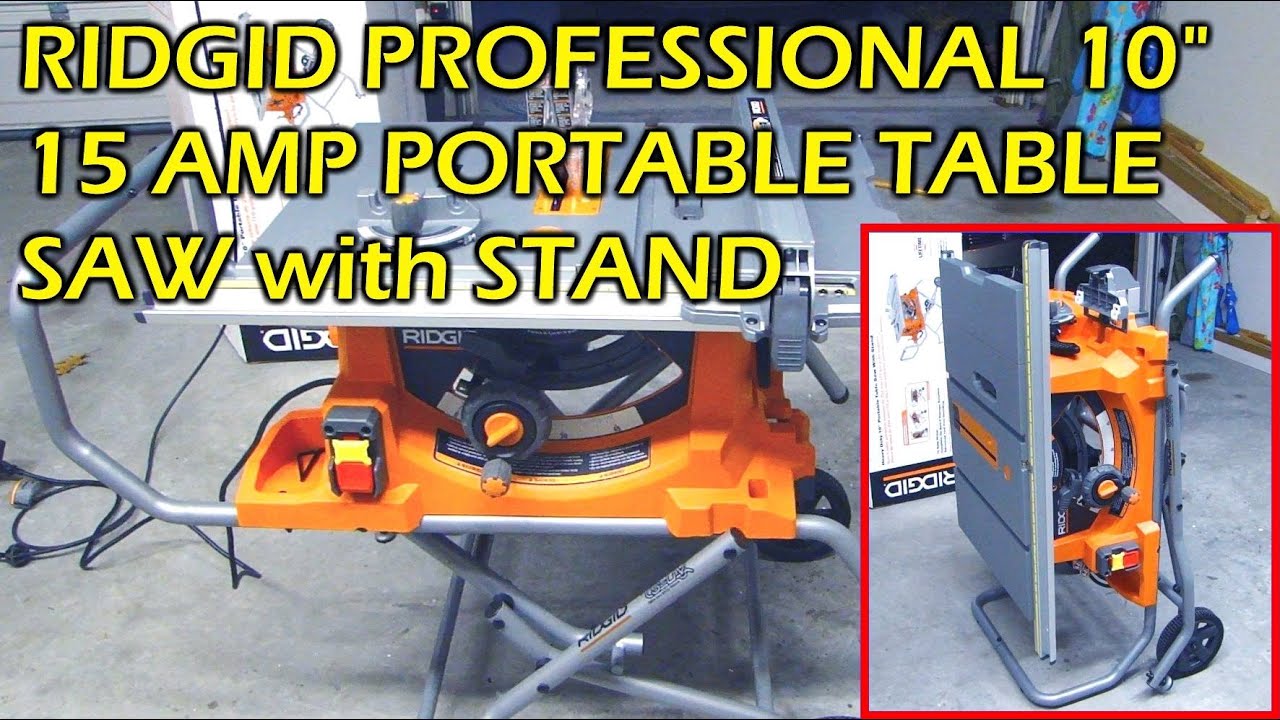 Ridgid 10 15 Amp Portable Table Saw With Stand Model R4513