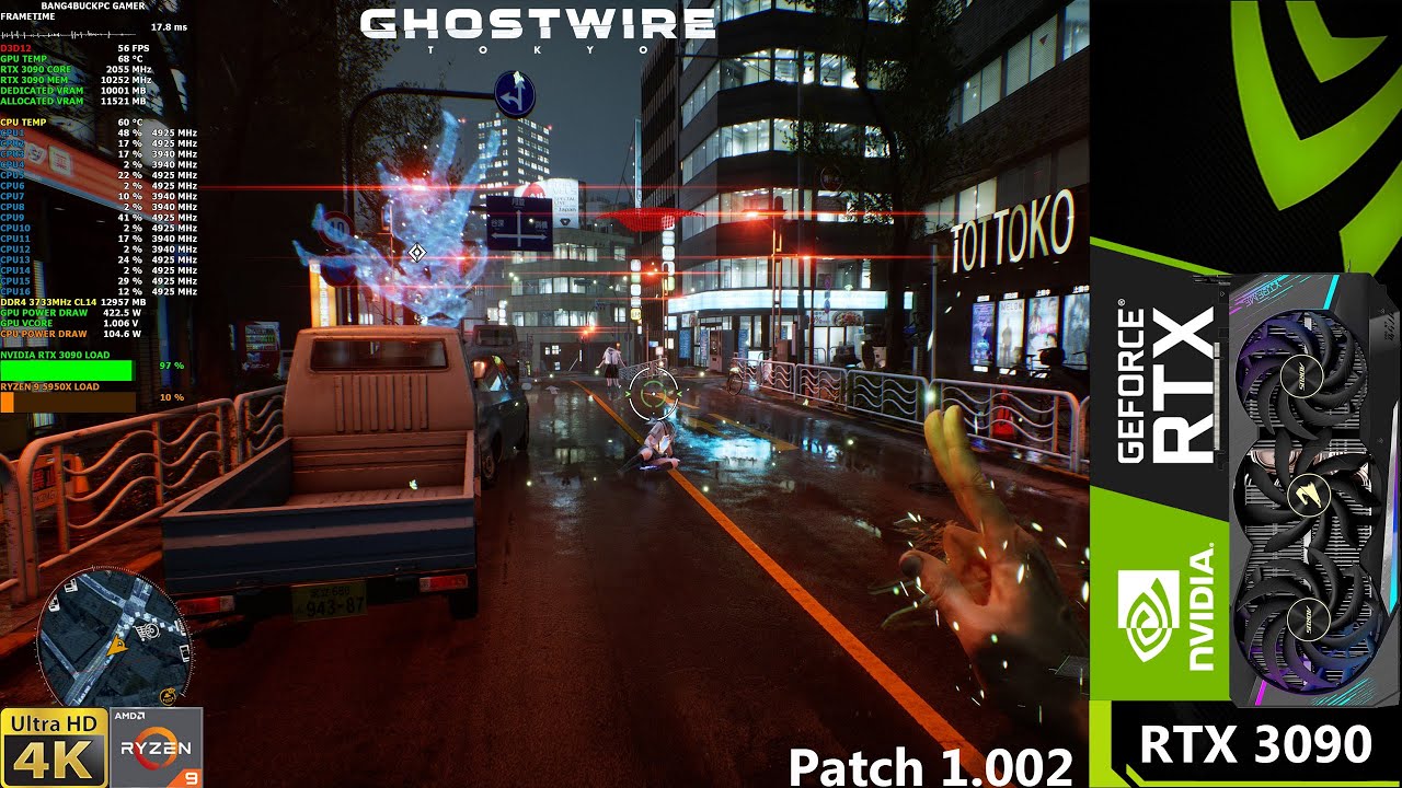 Ghostwire Tokyo Patch 1.002 4K DLSS Ray Tracing | RTX 3090 | Ryzen 9 5950X