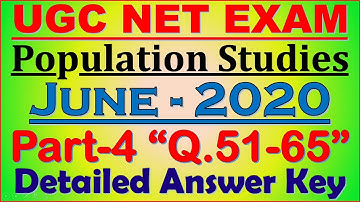 Part-4: UGC NET Population Studies June-2020 Solved Papers